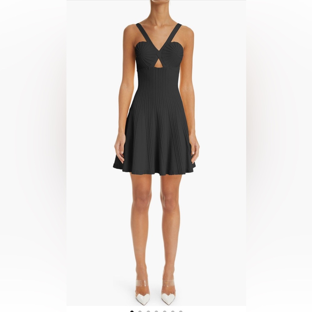 Alaïa Cutout Rib Skater Dress - size 6 🖤